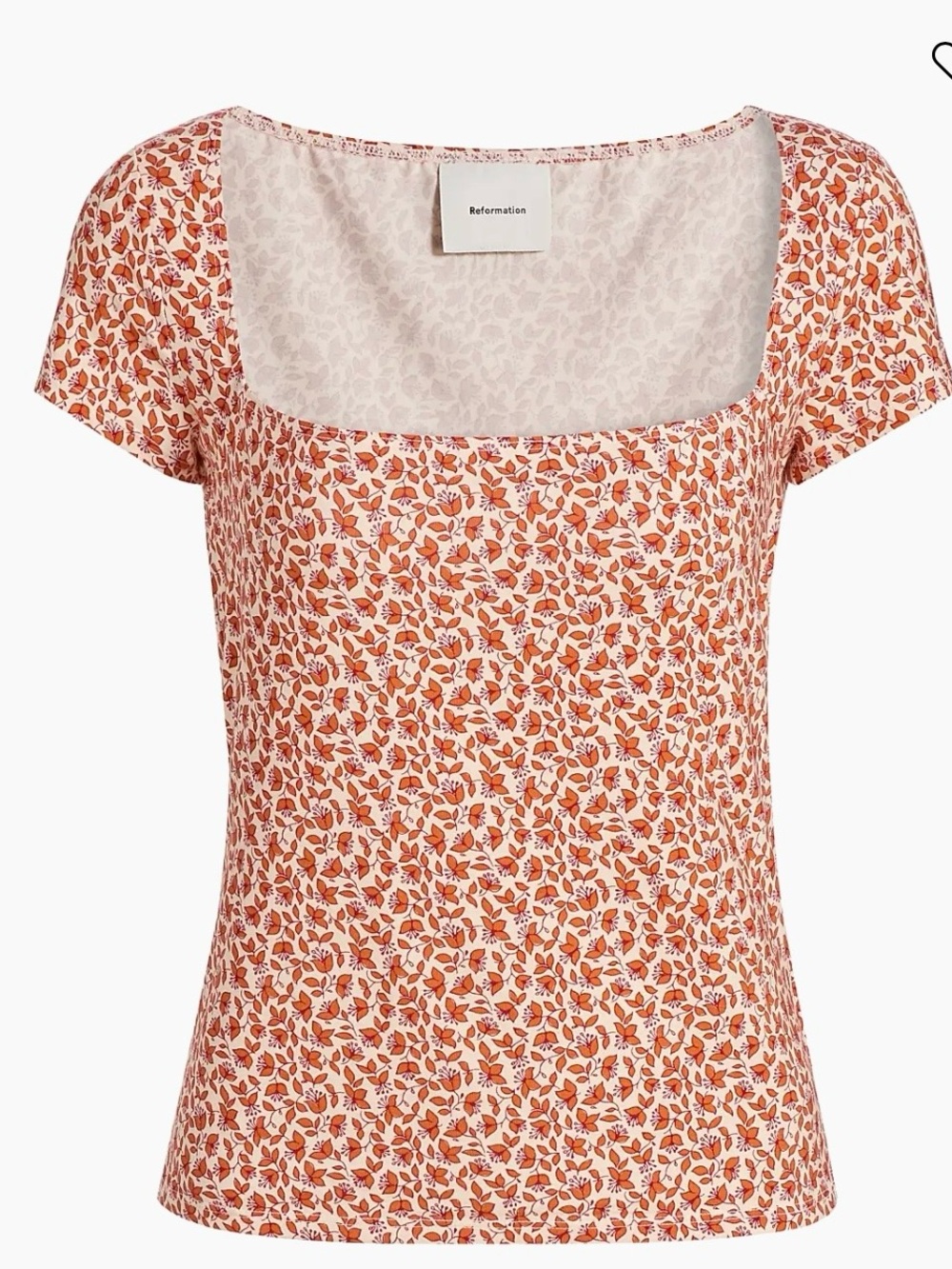 Reformation Bardot Floral Square Neck Top size XS. NWT